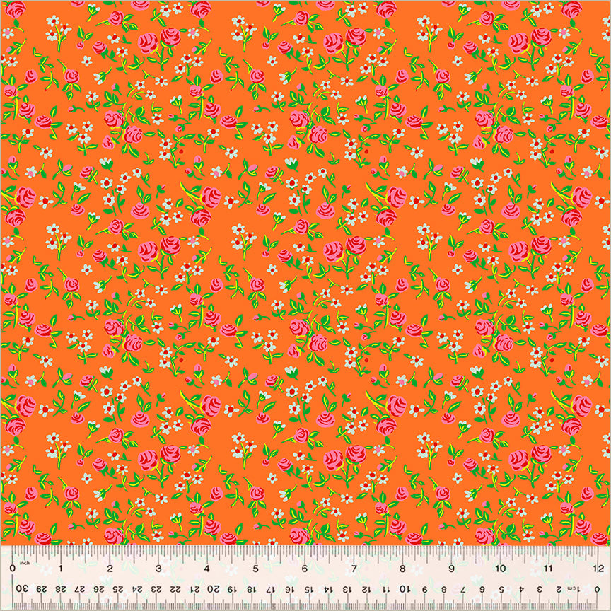 Mousy Floral - Tangerine | Heather Ross by Hand