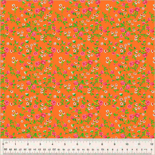 Mousy Floral - Tangerine | Heather Ross by Hand