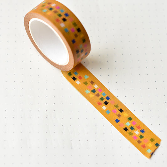 Mini Sawtooth Stars in Mustard | Washi Tape